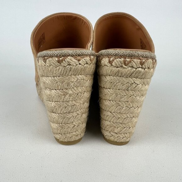 Vince Womens Sutherland Jute Wedge Sandals Brown Tan Suede Leather size 6M - Picture 4 of 16